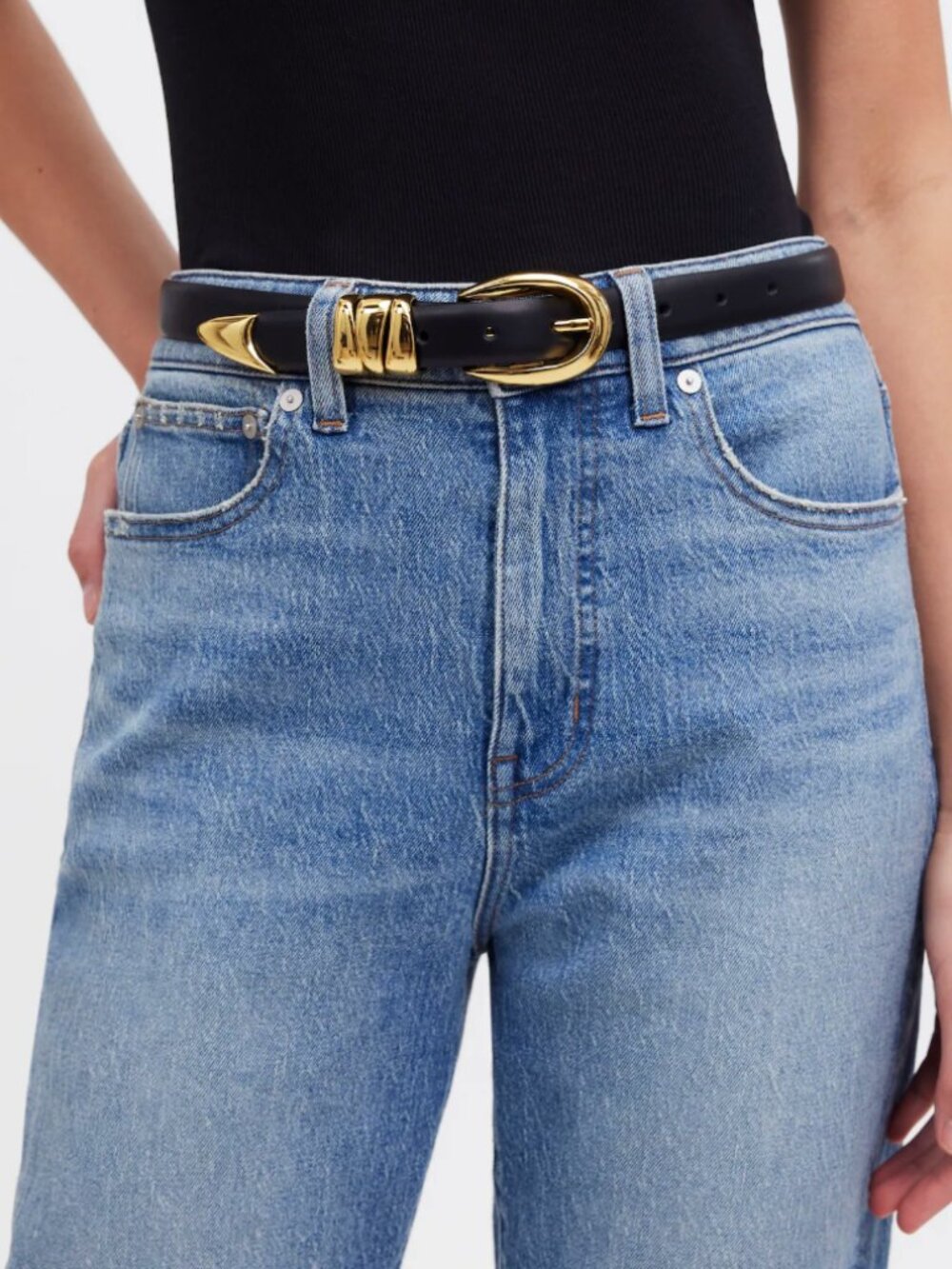 Madewell Triple Leather Keeper Belt | Black | Small - Picture 2 of 8